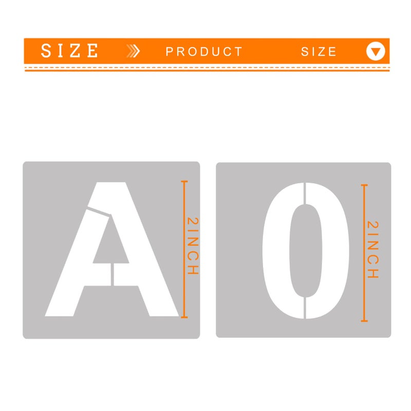 Mossdecal 2'' Letter and Number Stencils  36 Pcs Alphabet Art Craft Templates  Reusable Plastic for Painting on Wood  Wall  Fabric  Rock  Chalkboard  Signage - Image 2